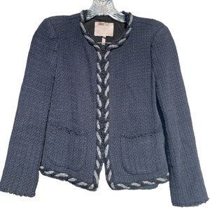 Rebecca Taylor Crochet Tweed Jacket In‎ Dark Violet, Size 2, EUC